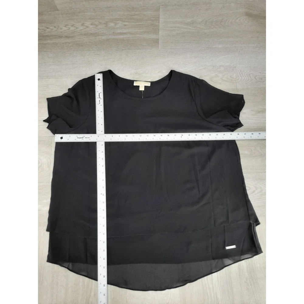 Michael Kors Women's Black Short Sleeve Top Solid Color NWT Size 2X Plus